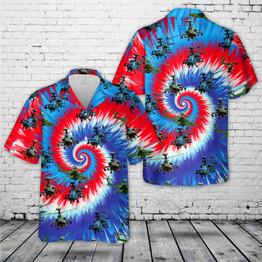 US Army Boeing AH-64 Apache, 4th Of July Hawaiian Shirt
