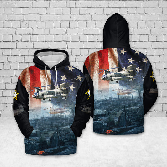 US Army Boeing CH-47 Chinook 3D Hoodie