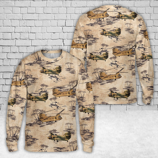 US Army Boeing CH-47 Chinook AOP Long Sleeve Shirt