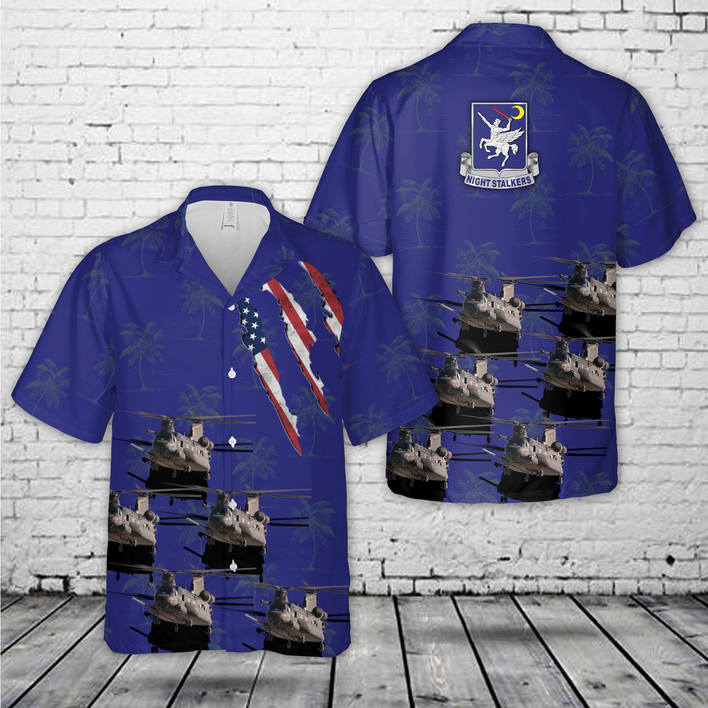 US Army Boeing/Vertol MH-47E Chinook, 160th SOAR "Night Stalkers" Hawaiian Shirt