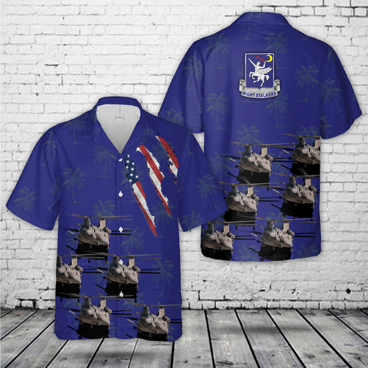 US Army Boeing/Vertol MH-47E Chinook, 160th SOAR "Night Stalkers" Hawaiian Shirt