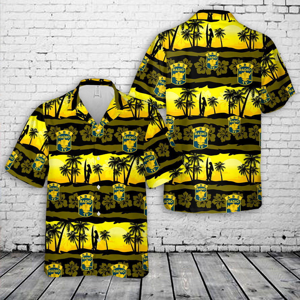 US Army Broadcasting Service Unit Crest Hawaiian Shirt