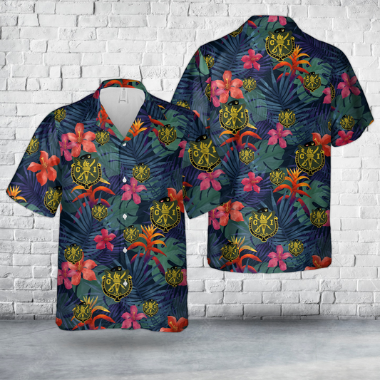 US Army CI Ranger Crest With The Shield Hawaiian Shirt