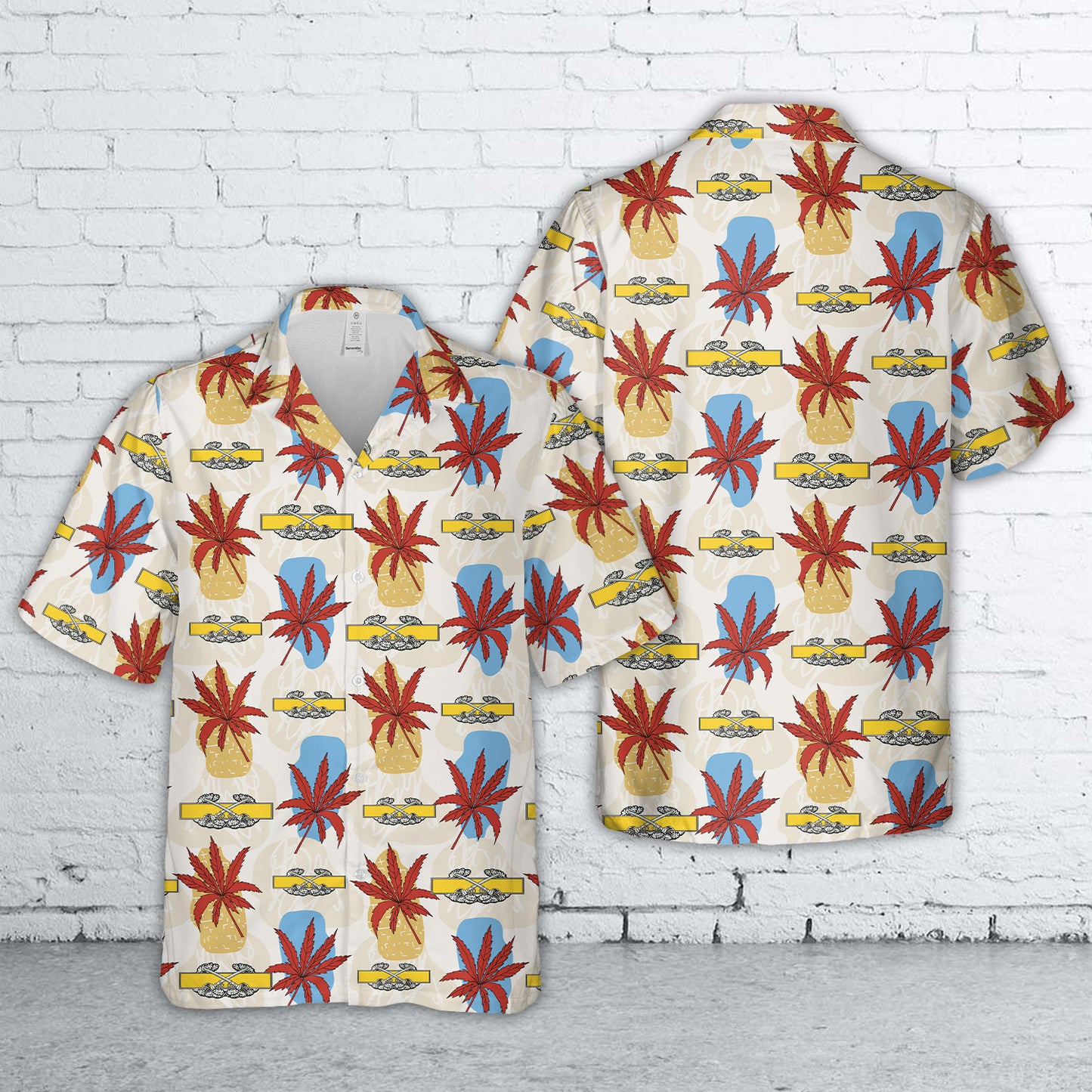 US Army Combat Cavalry Badge Hawaiian Shirt