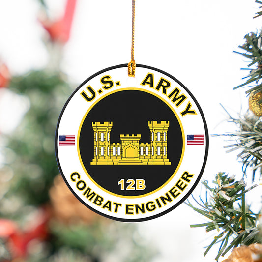 US Army Combat Engineer Veteran Ceramic Ornament