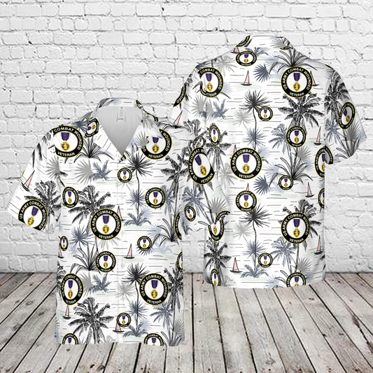 US Army Combat Wounded Veteran Purple Heart Hawaiian Shirt