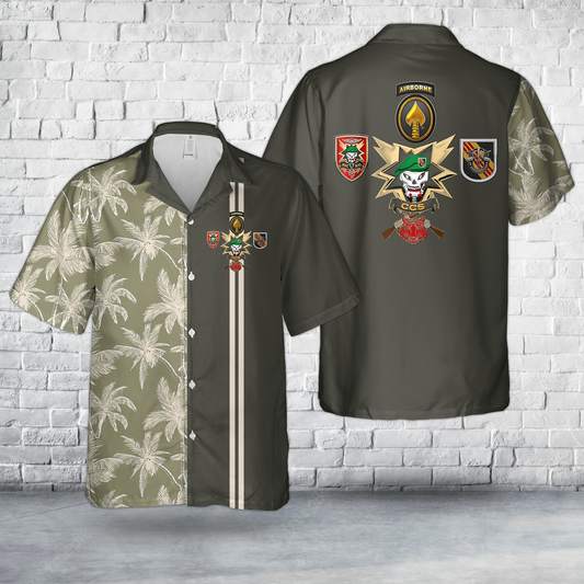 US Army Command and Control South - MACV-SOG CCS Patch Hawaiian Shirt
