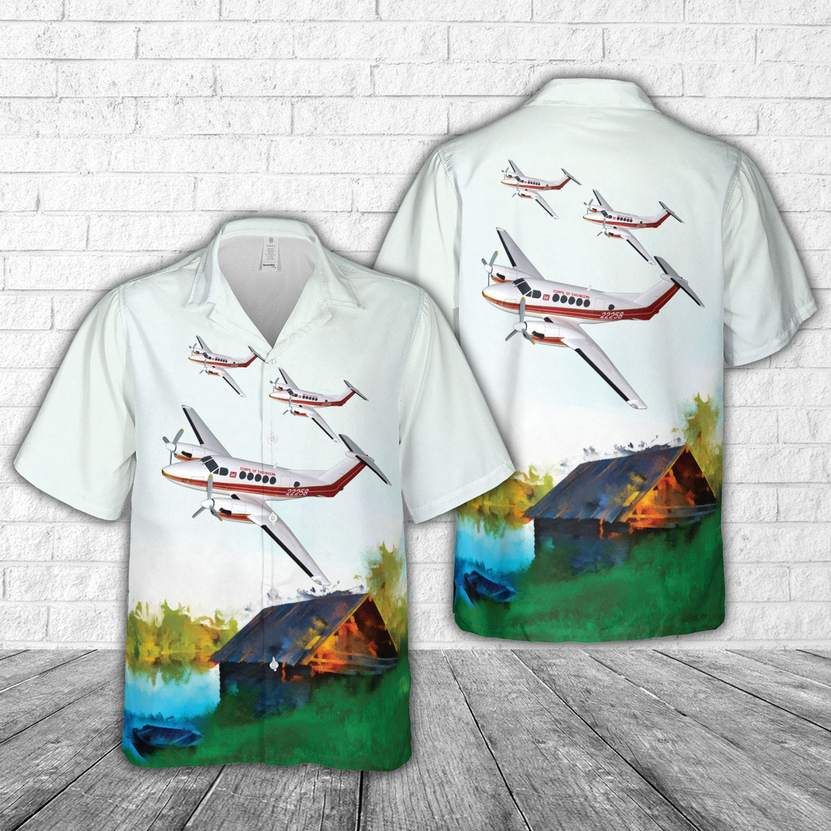 US Army Corps of Engineers Beechcraft 200 Hawaiian Shirt