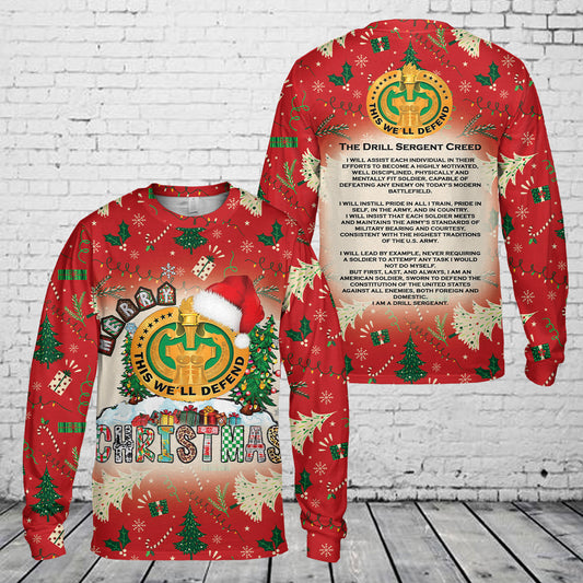 US Army Drill Sergeant Creed Christmas Long Sleeve Shirt