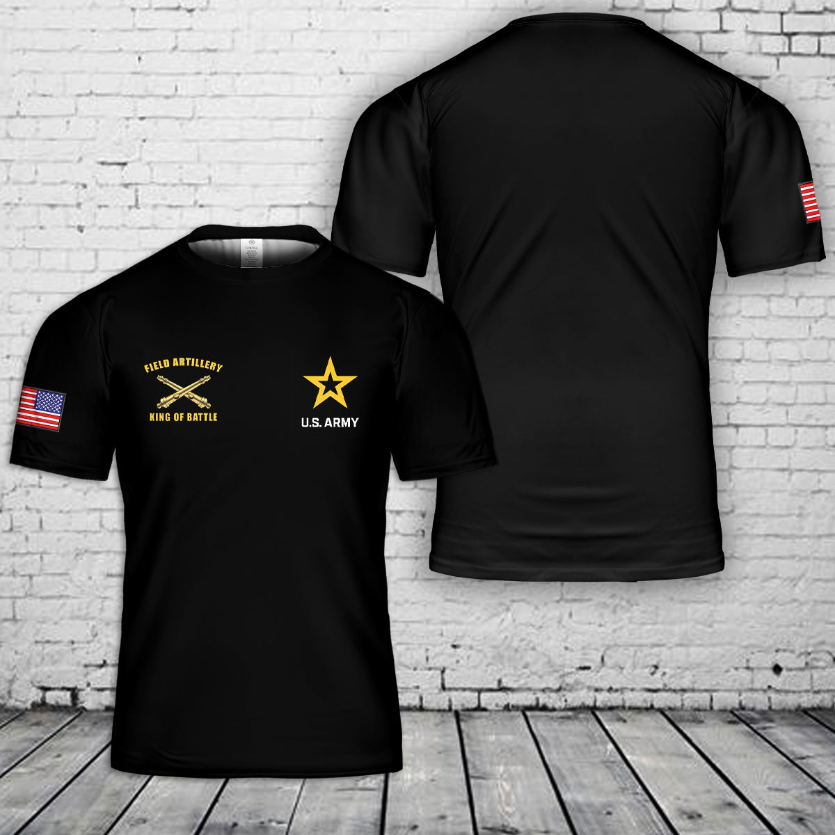 US Army Field Artillery 155mm Howitzer King of Battle 3D T-Shirt