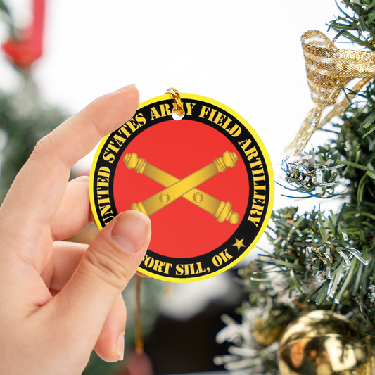 US Army Field Artillery Ft Sill, OK Ceramic Ornament
