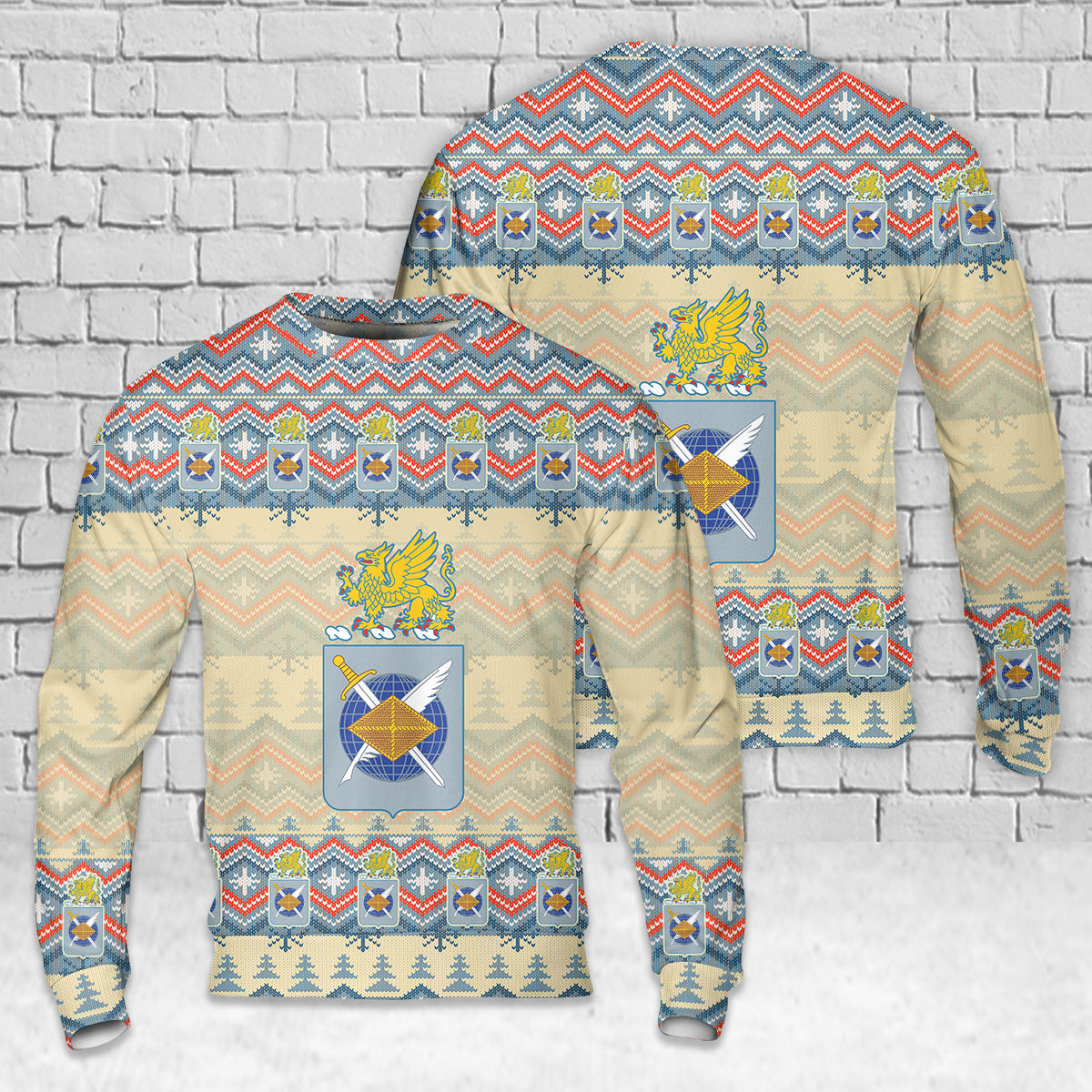 US Army Finance Corps Branch Christmas AOP Sweater