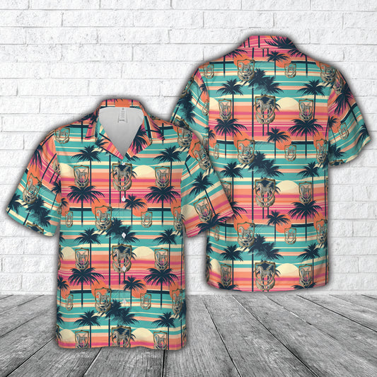 US Army Former 10th Special Forces Group Trojan Horse-in-Shield Emblem beret badge from 1955-1962 Hawaiian Shirt