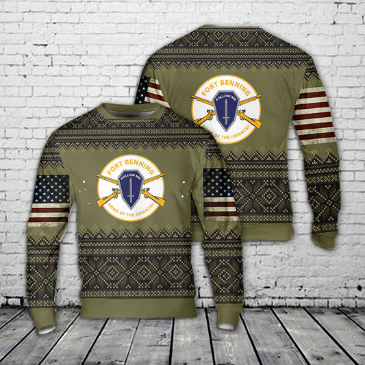 US Army Fort Benning Home Of The Infantry Christmas Sweater
