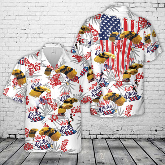 US Army Golden Knight demonstration parachutist, 4th Of July Hawaiian Shirt