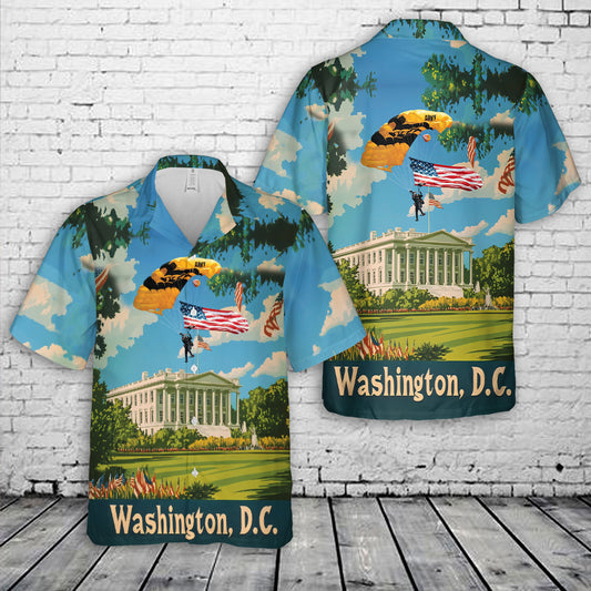 US Army Golden Knights Parachute Team display Army's 250th anniversary Hawaiian Shirt