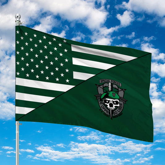 US Army Green Beret Special Forces House Flag