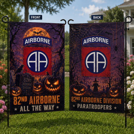 US Army Halloween 82nd Airborne Division Double Sided Garden Flag