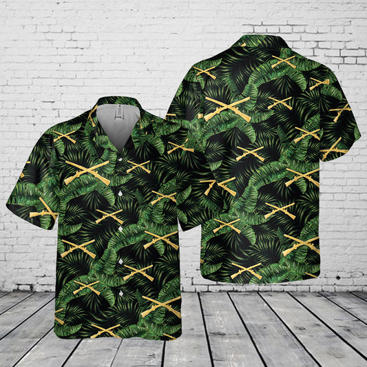 US Army Infantry Branch "Queen of Battle" Pocket Hawaiian Shirt