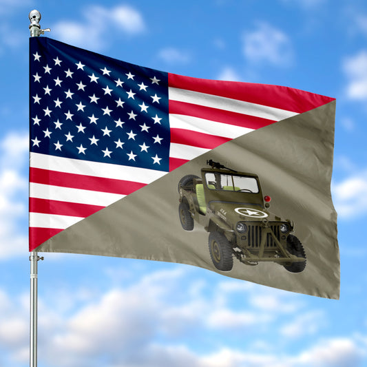 US Army Jeep Willys Flag