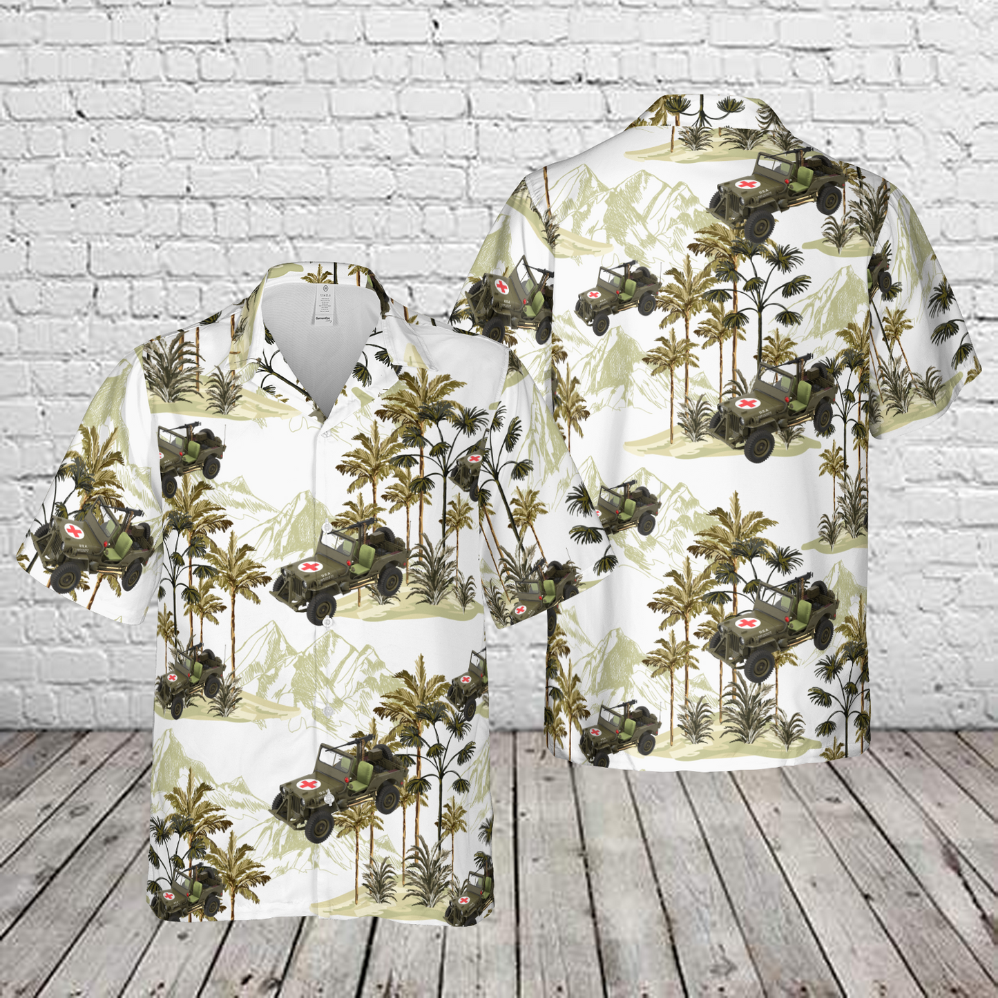 US Army Jp Willys Ambulance Hawaiian Shirt