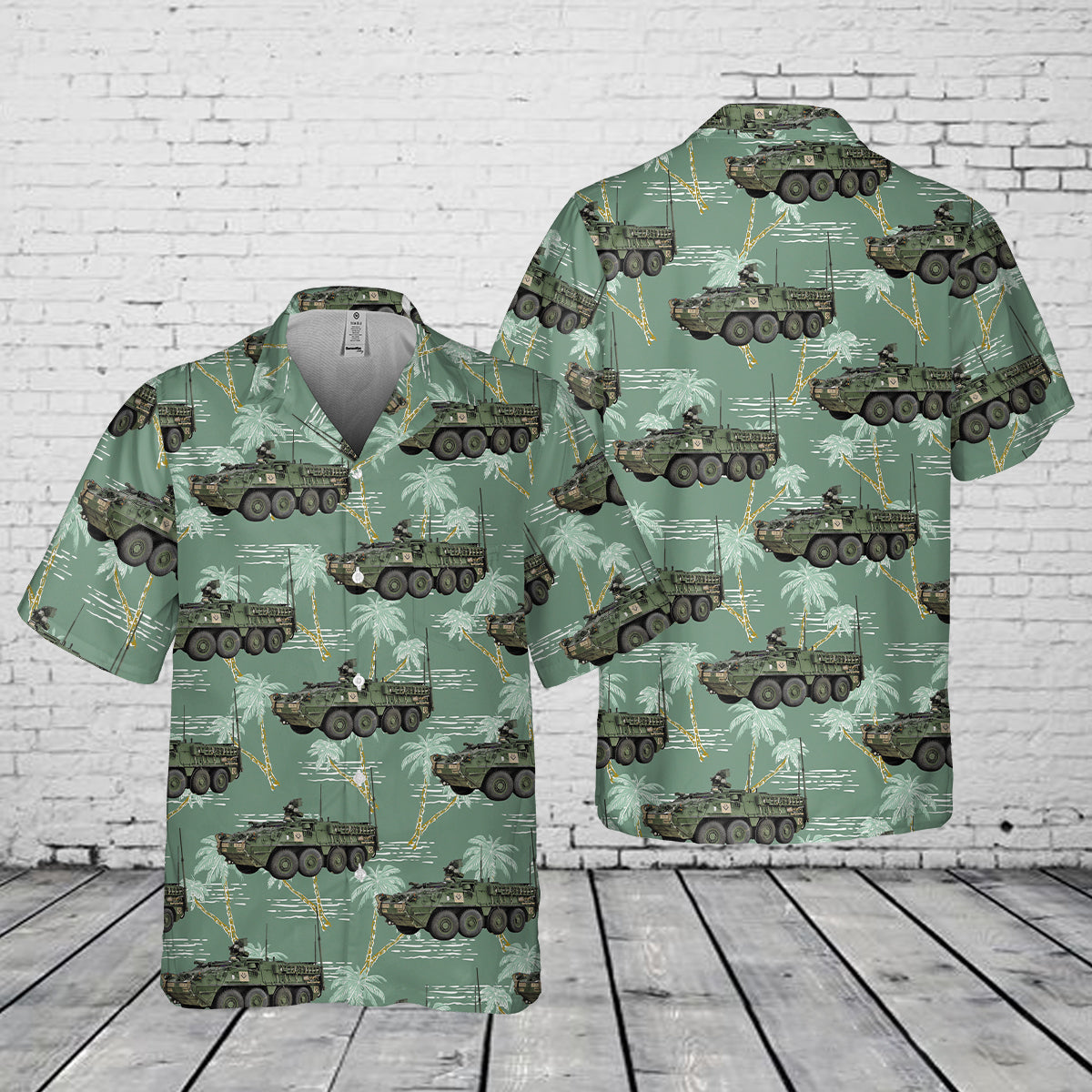 US Army M1126 Stryker Infantry Carrier Vehicle (ICV) Pocket Hawaiian Shirt