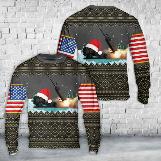 US Army M142 HIMARS 157th Field Artillery Regiment Of Colorado Army National Guard AOP Christmas Sweater
