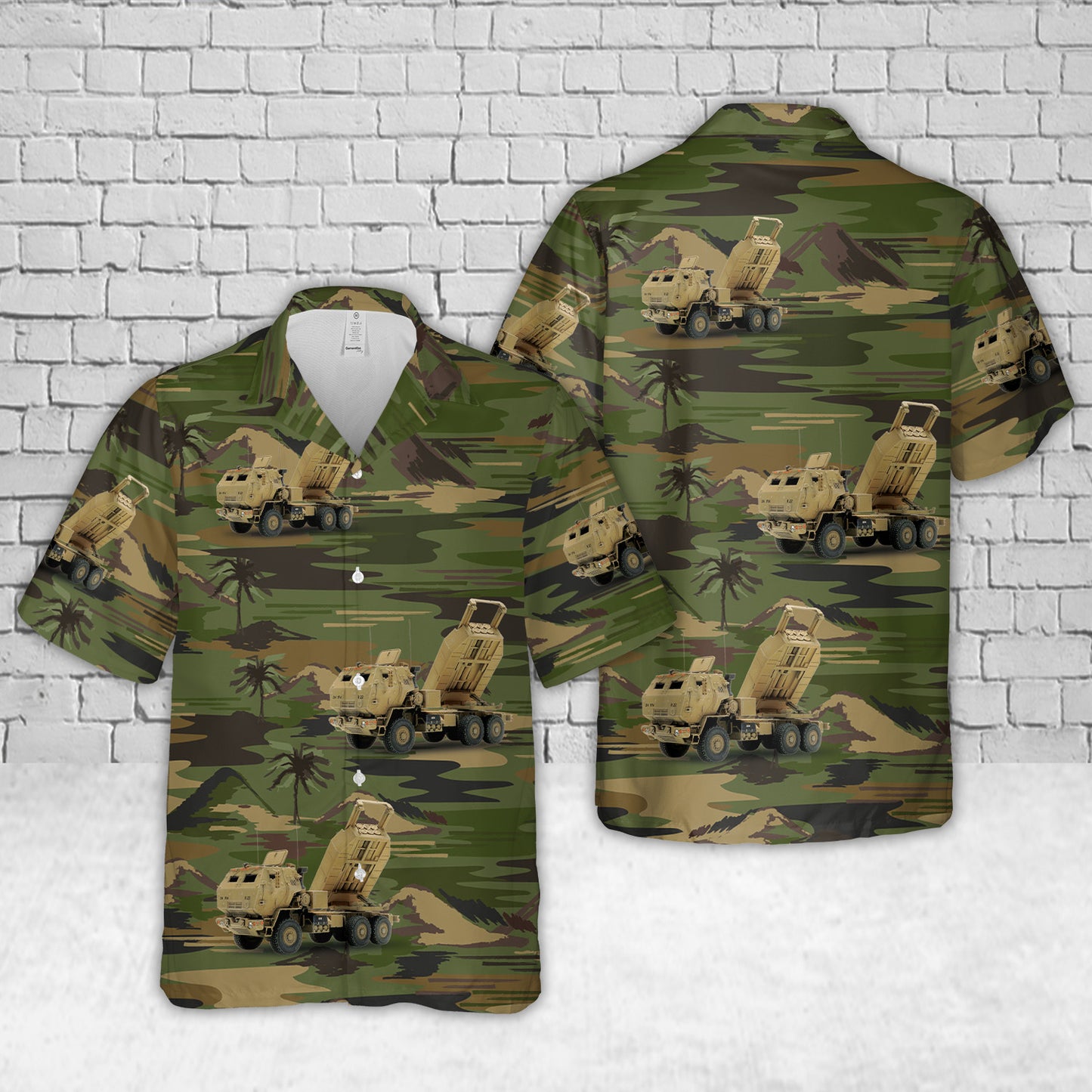 US Army M142 HIMARS Desert Hawaiian Shirt