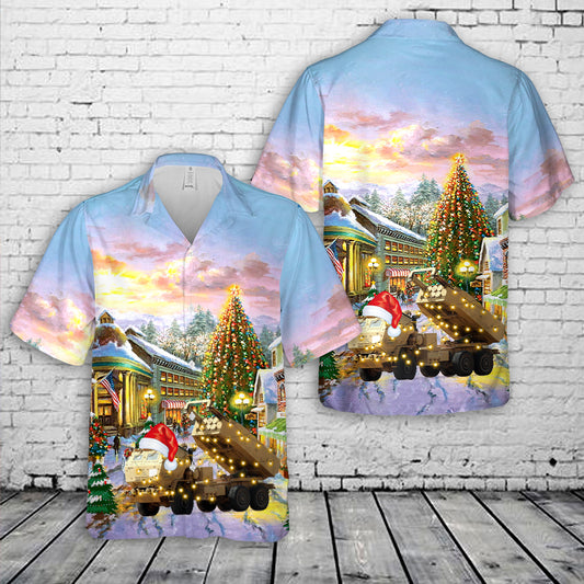 US Army M142 HIMARS Of 75th Field Artillery Brigade Christmas Hawaiian Shirt