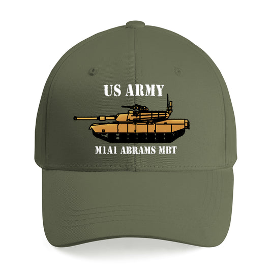 US Army M1A1 Abrams Tank Embroidered Cap