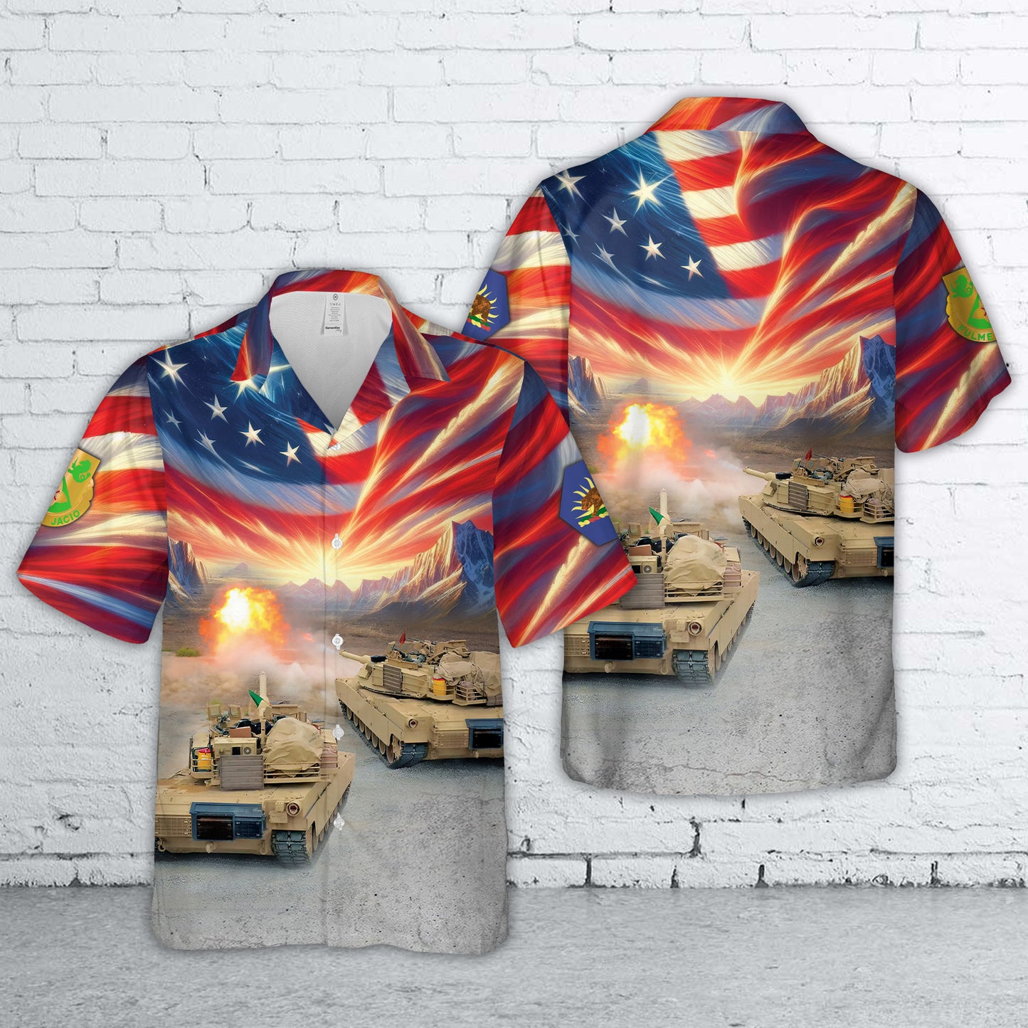 US Army M1 Abrams California Army National Guard 185th Armor Battalion, 4th Of July Hawaiian Shirt