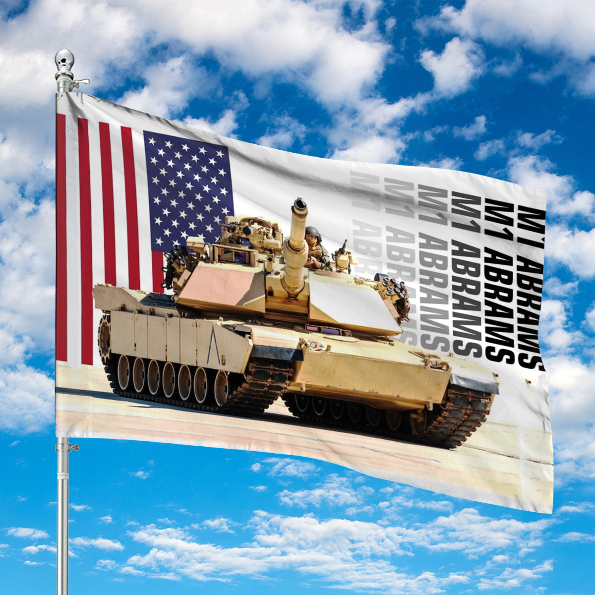 US Army M1 Abrams Tank, 4th Of July House Flag