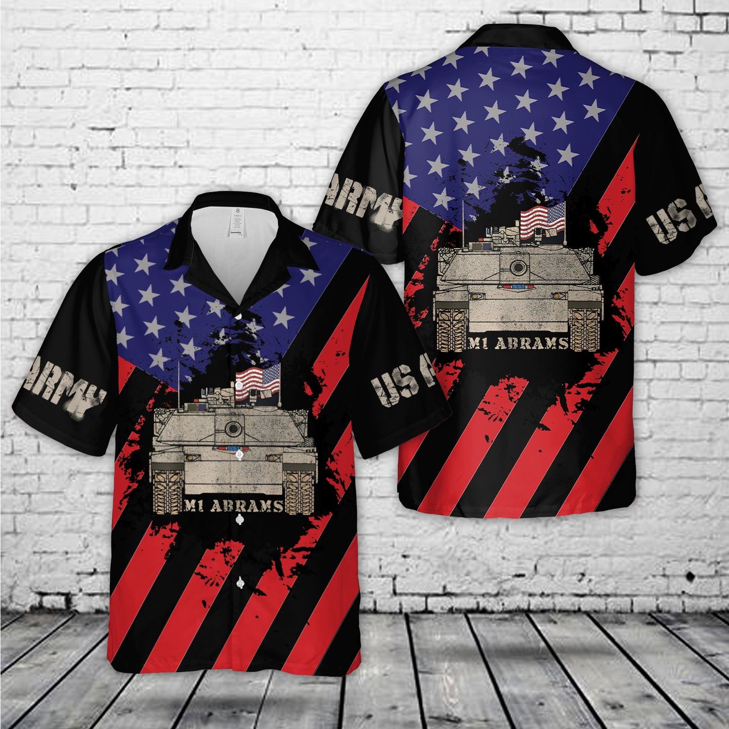 US Army M1 Abrams Tank Flying USA Flag, 4th Of July Hawaiian Shirt