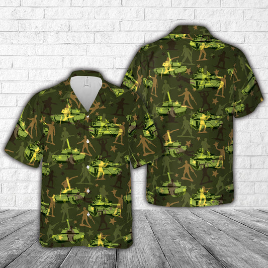 US Army M1 Abrams Tank Seamless Hawaiian Shirt