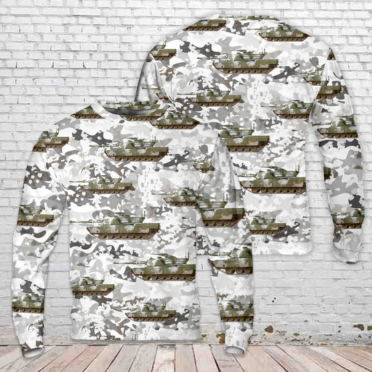 US Army M1 Abrams Tank winter camo Christmas Sweater