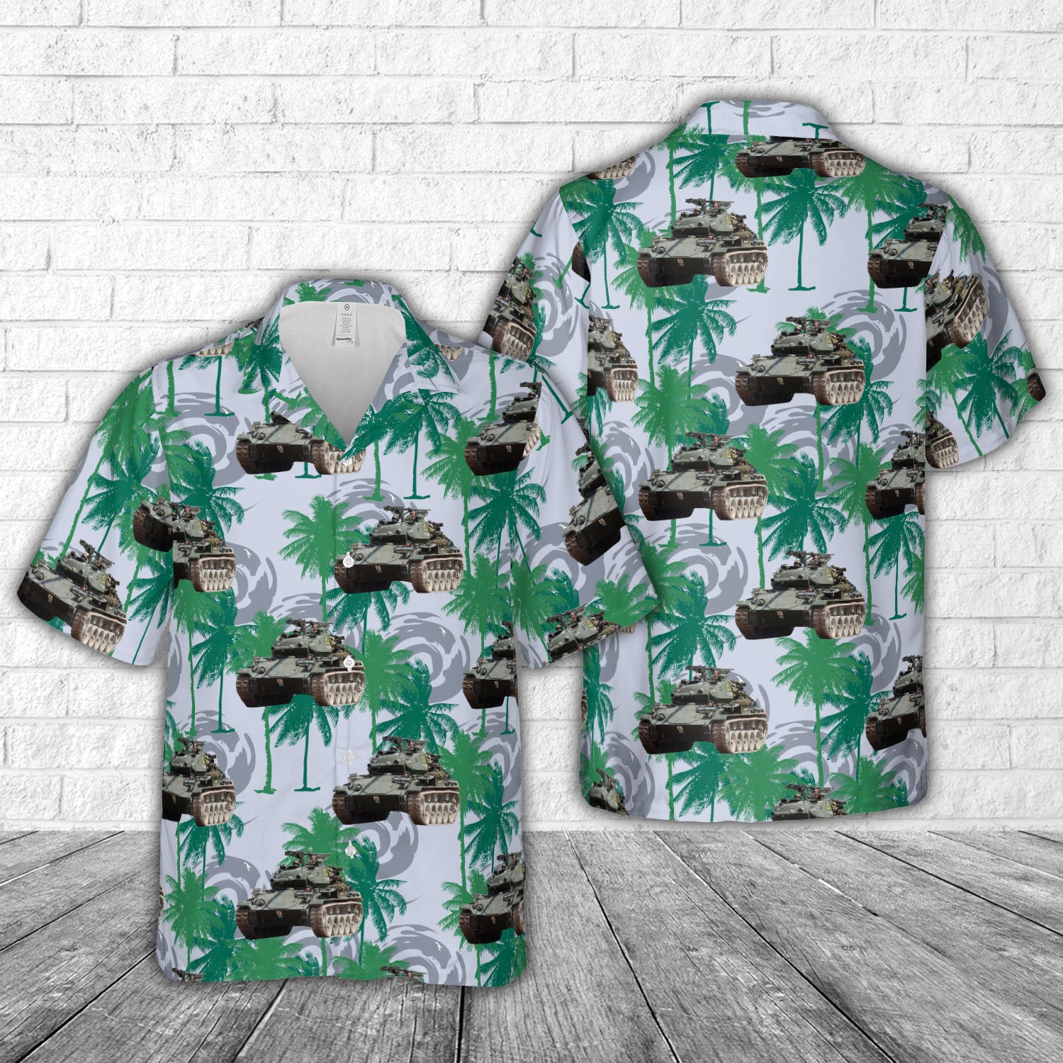 US Army M24 Chaffee Tank Hawaiian Shirt