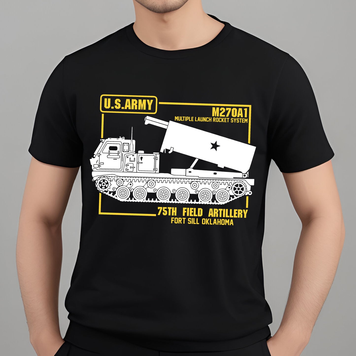 US Army M270A1 Multiple Launch Rocket System MLRS Classic Unisex T-Shirt Gildan 5000 (Made In US) DLTT0508PT05