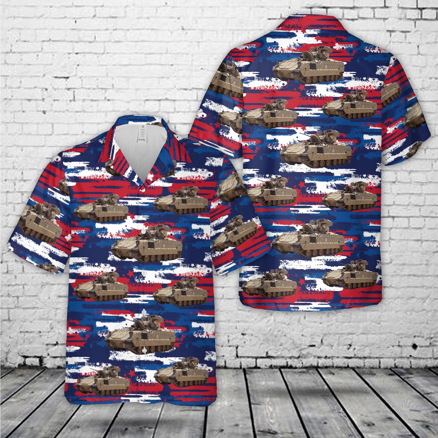US Army M2A3 Bradley, 4th Of July Hawaiian Shirt