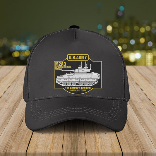 US Army M2A3 Bradley Infantry Fighting Vehicle 1st Armored Division Baseball Cap