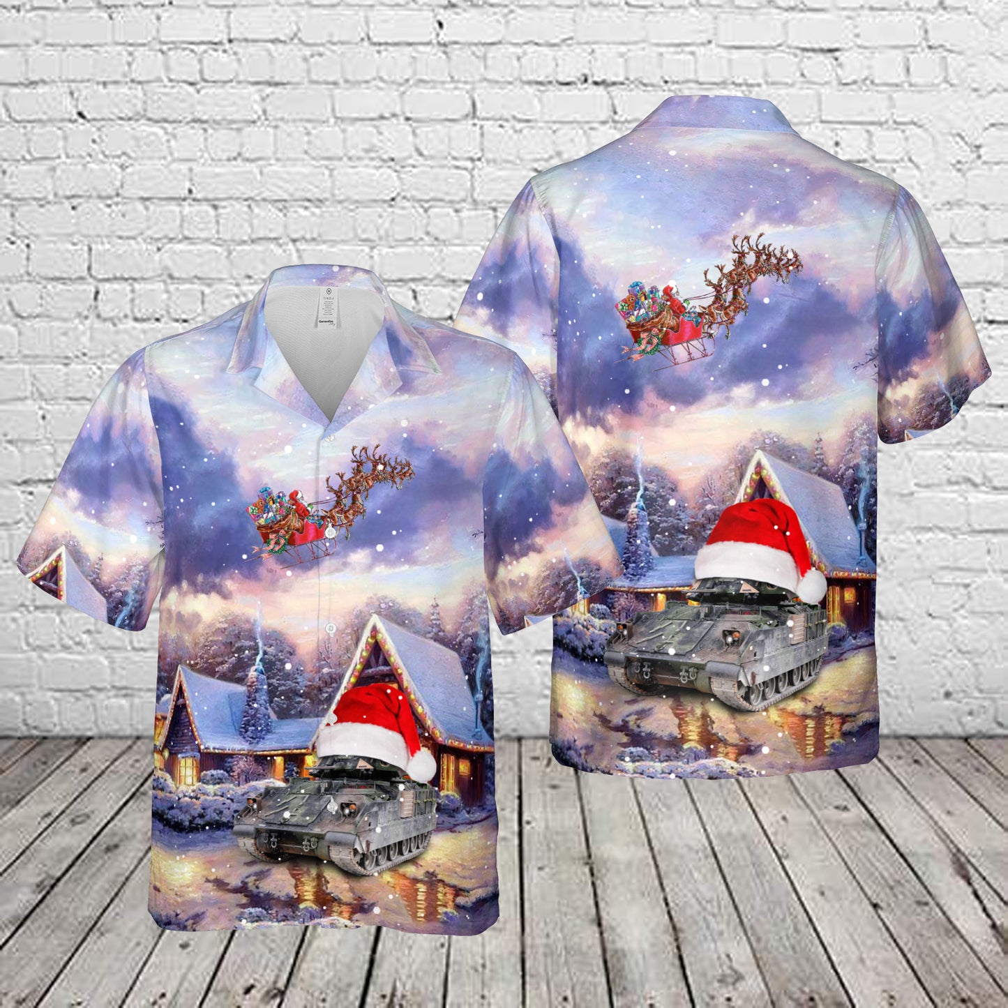 US Army M3A3 Bradley Fire Support Team Vehicle Christmas Hawaiian Shirt