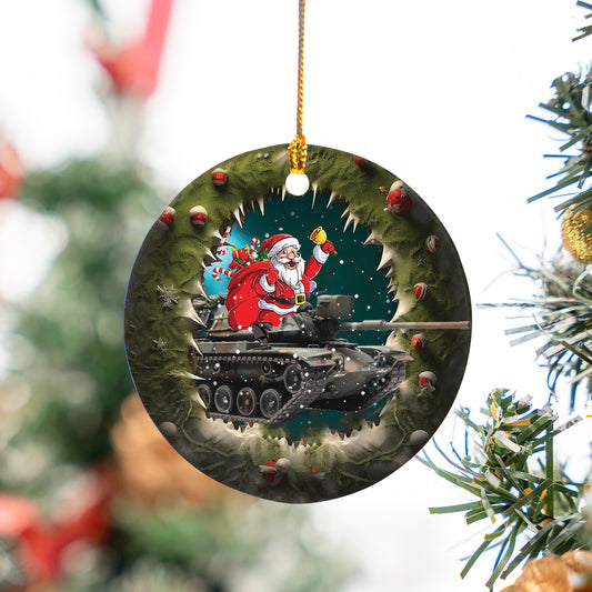 US Army M60A1 Tank Christmas Ceramic Ornament