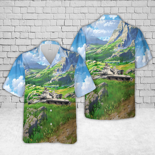 US Army M60A3 Patton main battle tank from Company A, 2nd Battalion, 70th Armor, 24th Infantry Division Hawaiian Shirt