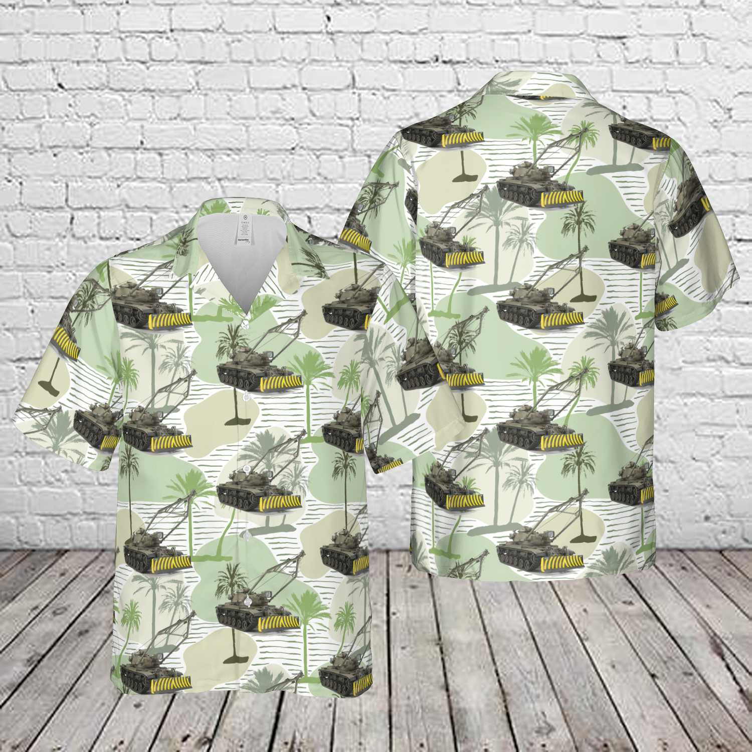 US Army M728 Combat Engineer Vehicle Hawaiian Shirt