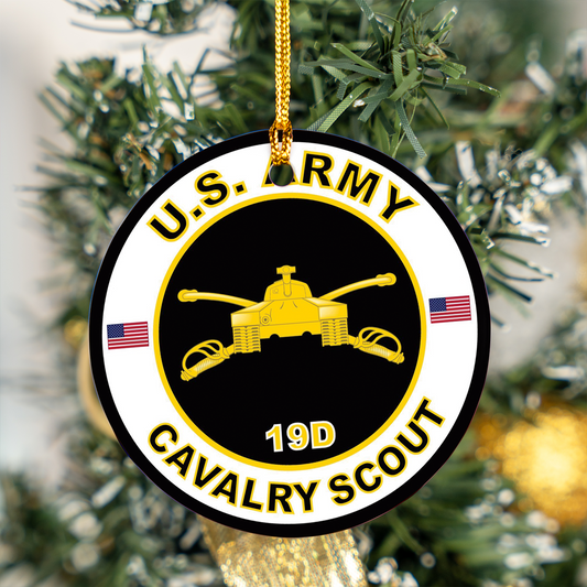 US Army MOS 19D Cavalry Scout Out Ceramic Ornament