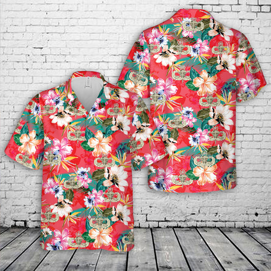 US Army Master Airborne w Crossed Arrow Dagger Hawaiian Shirt