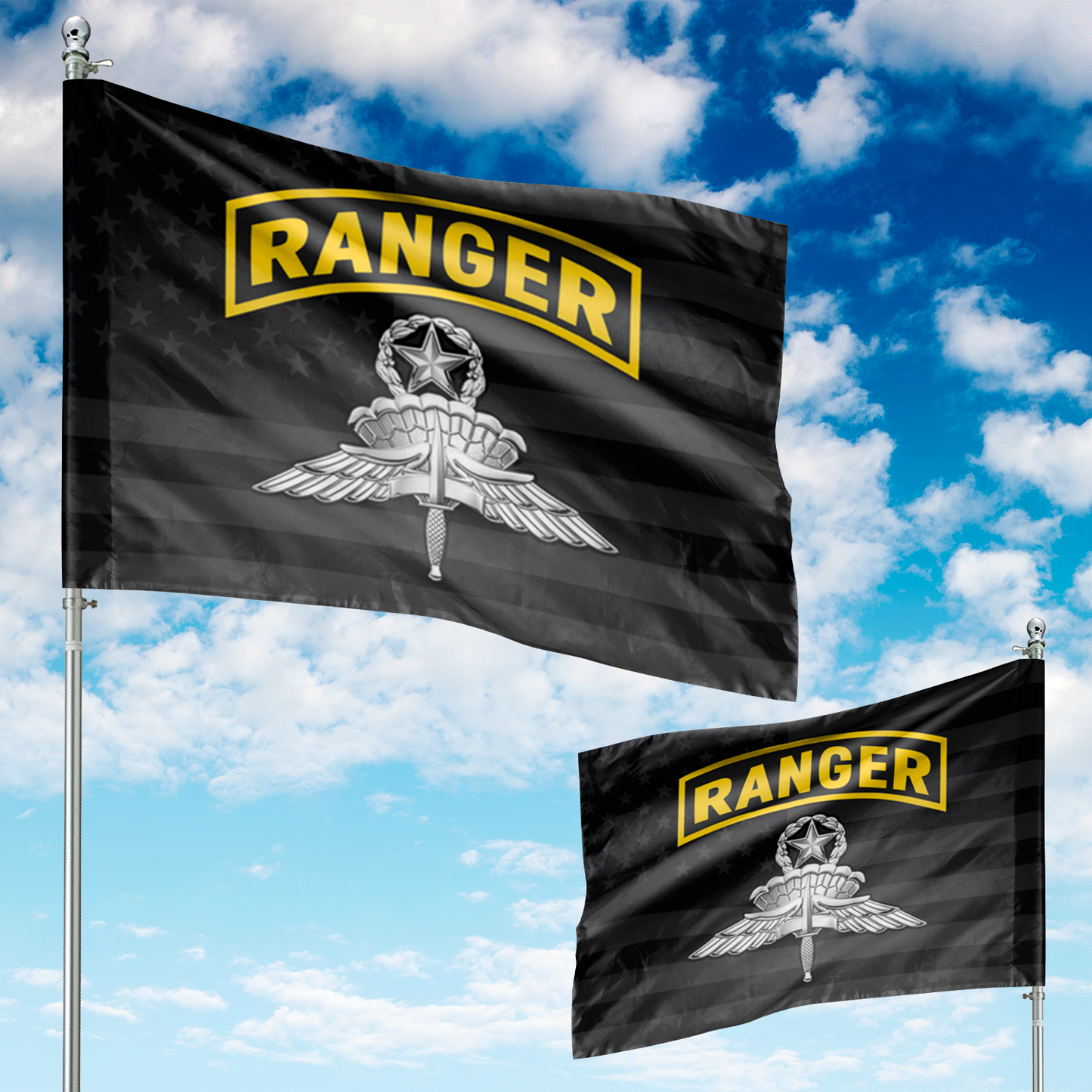 US Army Master Military Freefall Parachutist Badge House Flag