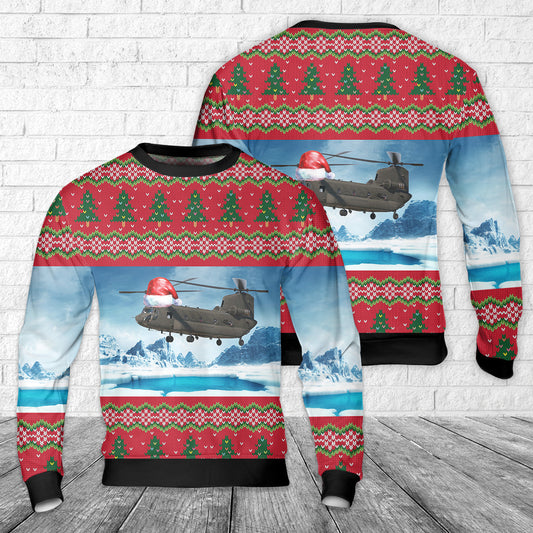 US Army Michigan Army National Guard Boeing CH-47 Chinook AOP Christmas Sweater