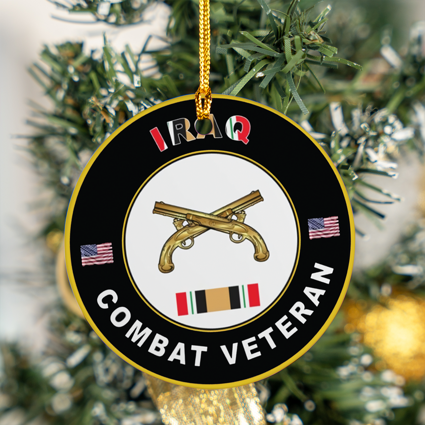 US Army Military Police Iraq Combat Veteran Ceramic Ornament