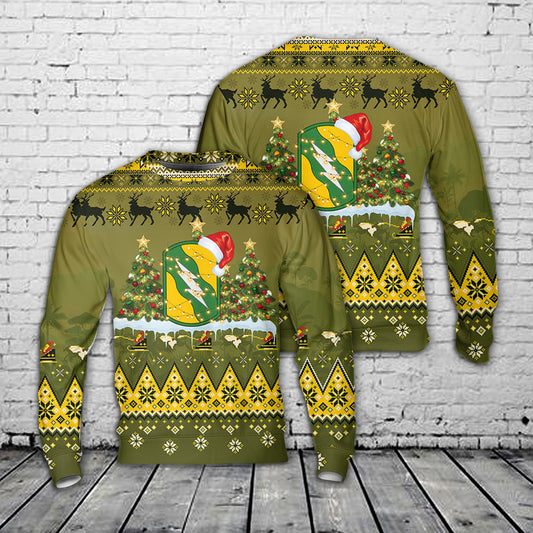 US Army Mississippi Army National Guard 155th Armored Brigade Combat Team Christmas AOP Sweater