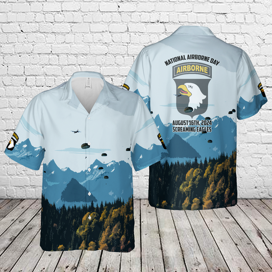 US Army National Airborne Day 2024, 101st Airborne Division Hawaiian Shirt